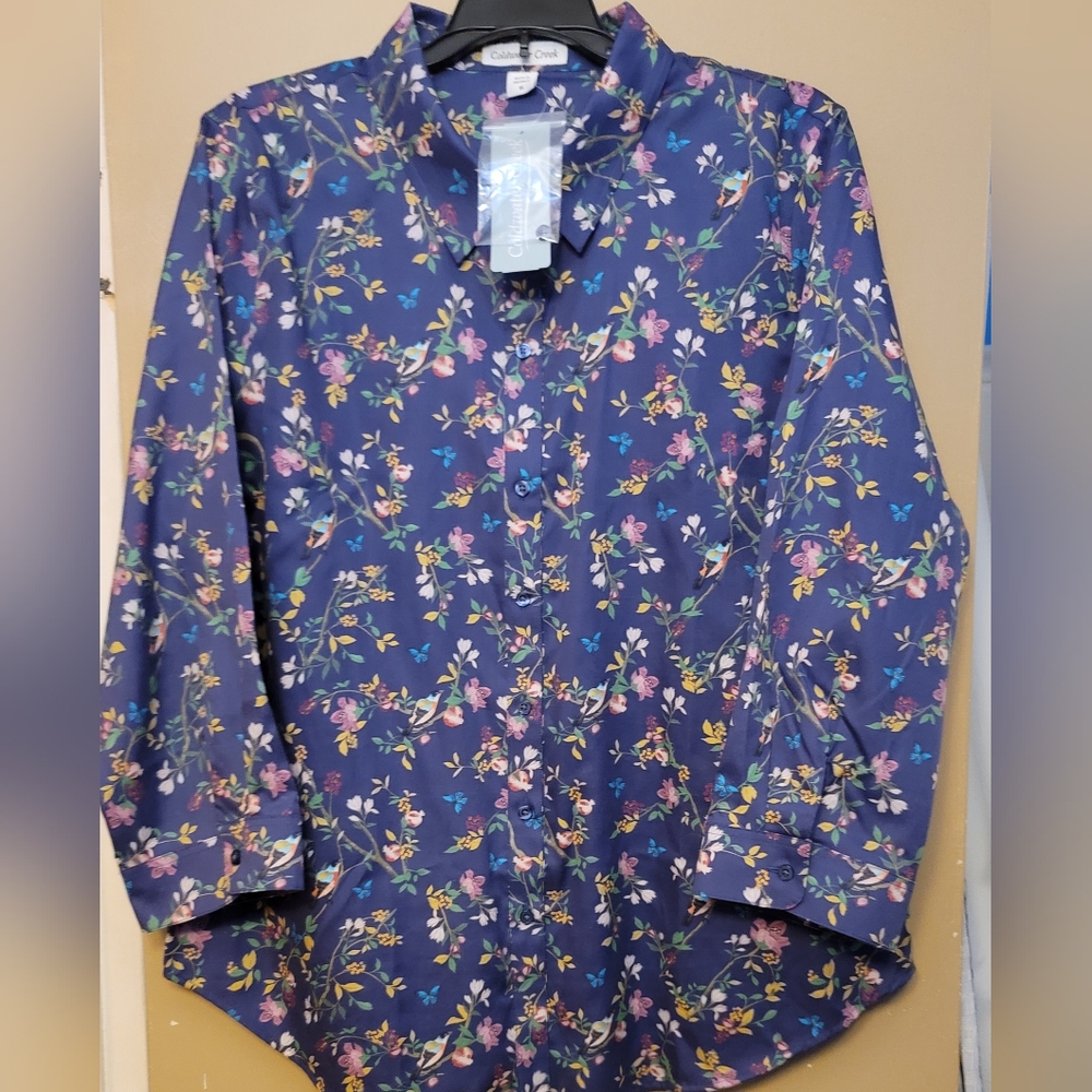 Coldwater Creek Blouse, Flower Pattern